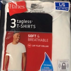 BRAND NEW Hanes Tagless White T-shirts -